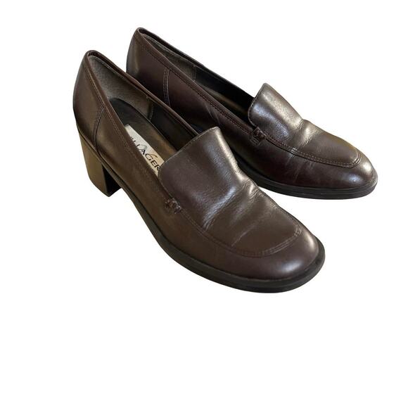 90'S VTG. BROWN CHUNKY LOAFERS SLIP ON LIZ CLAIBORNE SZ. 7 LIKE NEW‎ - Picture 2 of 8